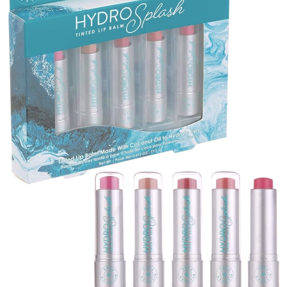 5pc Hydro Splash Lip Butter, Moisturizing Tinted Lip Balm